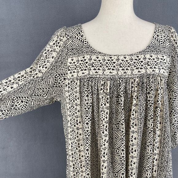 Vtg 80s 90s NOS Two Potato Artsy Midi Tiered Muumuu Dress M Resort Wear Cotton - Picture 5 of 16